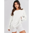 thumbnail image 4 of Luniro Women's Oversized Sweatshirts Casual Long Sleeve Side Slit Loose Fit Fall Pullover Shirt Tops, 4 of 9