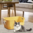 thumbnail image 6 of perfeclan Cat Litter Toilet Easy to Clean Portable Anti Splashing Low Entry Cat Toilet Sand Box for Small and Large Cats yellow, 6 of 9