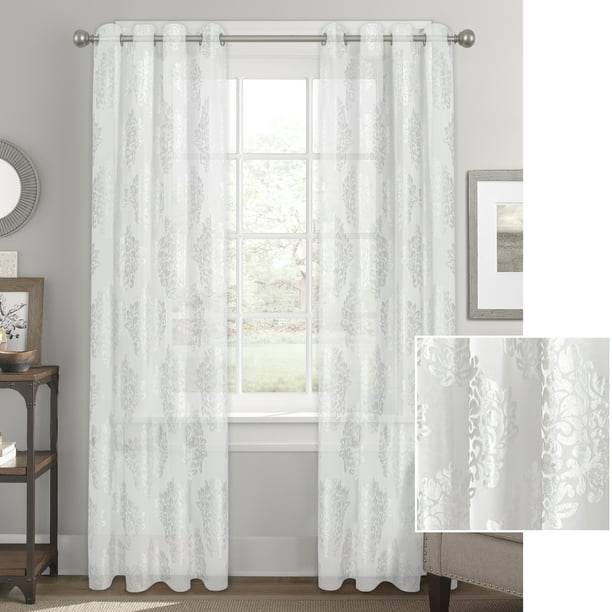 Better Homes & Gardens Sheer Velvet Medallion Blossom Window Curtain