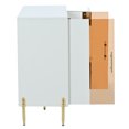 thumbnail image 6 of Large Storage Cabinet, Wooden Buffet Sideboard with 4 Legs, Sideboard Cabinet with 4 Doors and Adjustable Shelves, Heavy Duty Storage Cabinet Furniture for Kitchen Dining Room Living Room, White, 6 of 10