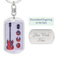 thumbnail image 2 of Guitar Gibson Keychain Dog Tag Stainless Steel or 18k Gold, 2 of 16