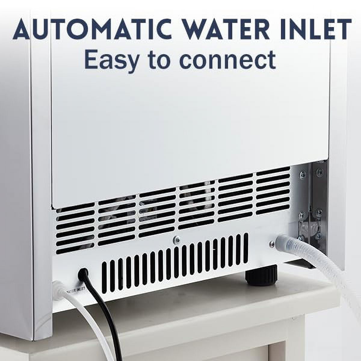Homhougo Commercial Ice Maker Machine 200Lbs/24H, 55Lbs Ice Storage Capacity, 90 Pcs Clear Ice Cubes Ready in 11-20Mins, 1 Water Inlet Modes, with Ice Scoops, Drain Pipe