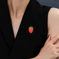 thumbnail image 4 of Ziurtnc Oil-dripping Cartoon Fruit Brooch Cute Enamel Strawberry Orange Pineapple Watermelon Kiwifruit Shape Hat Bag Clothing Lapel Pin Fashion Jewelry Gift, 4 of 8
