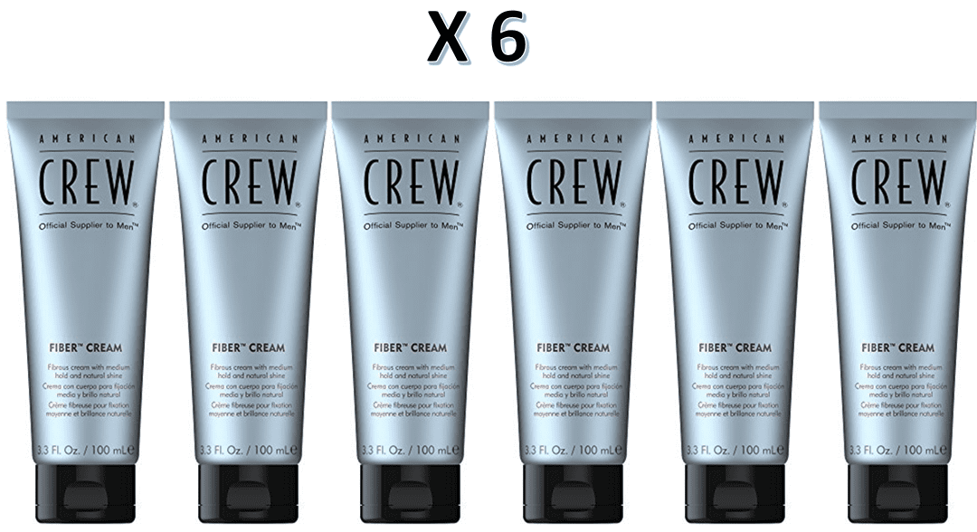 Men's Fiber Cream by American Crew, Like Hair Gel with Medium Hold &  Natural Shine,  Fl Oz (Pack Of 6) 