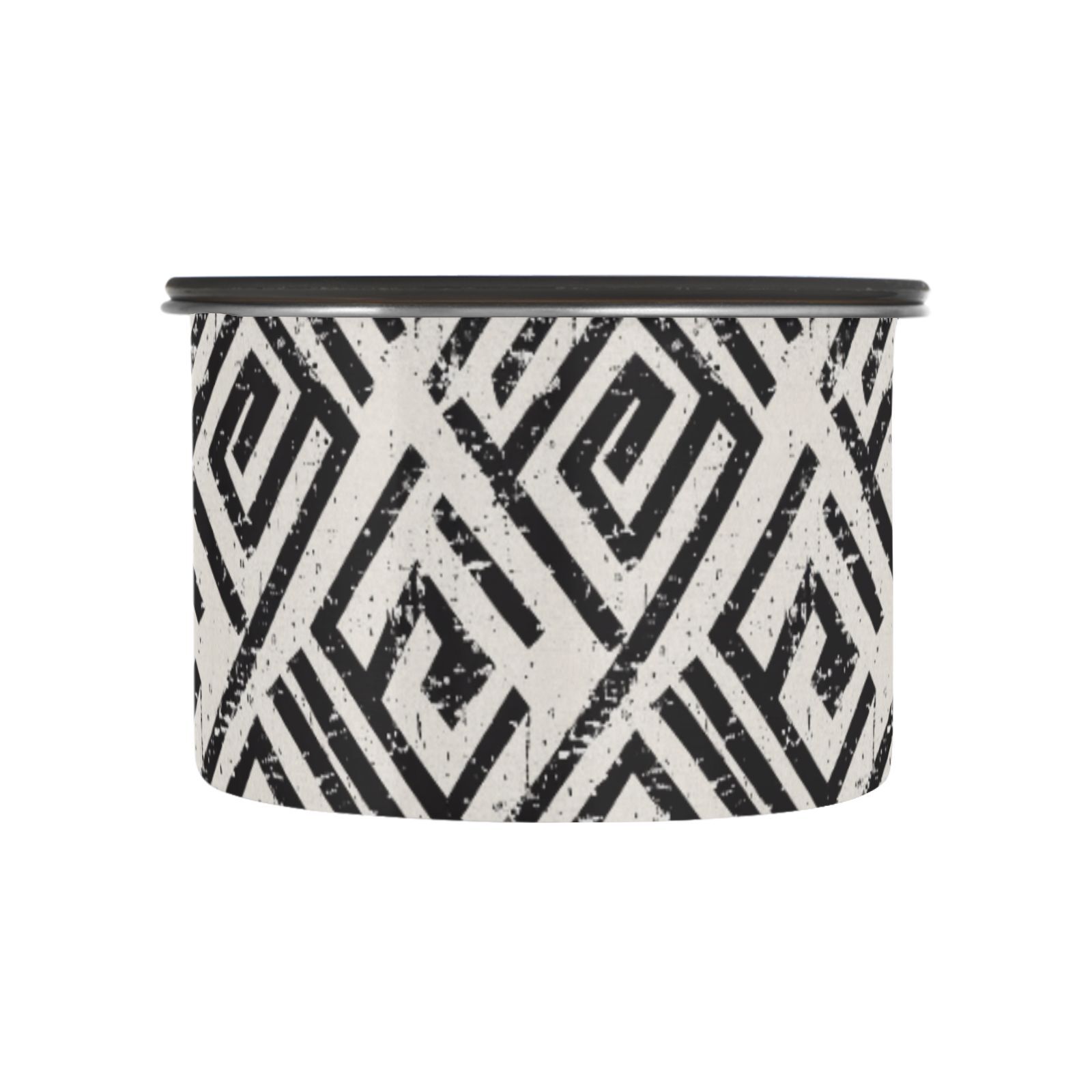 Grunge Black Stripe Airtight Coffee Bean Canister 30oz Food Storage Containers with Lids For Gournd, Tea, Sugar, Flour, Rice, Cereal, Candy Cookie Jar
