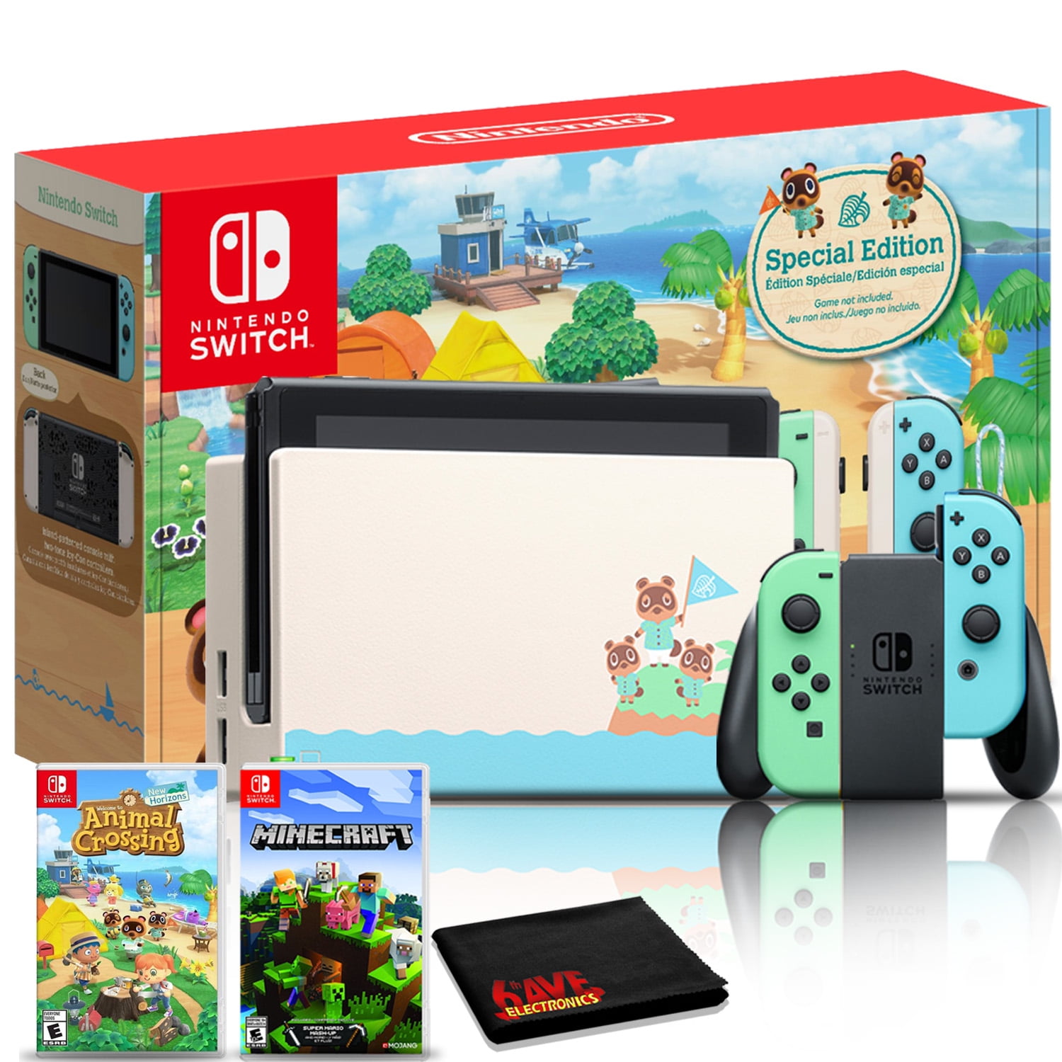 Nintendo Switch Animal Crossing: New Horizons Console with Game + Minecraft  