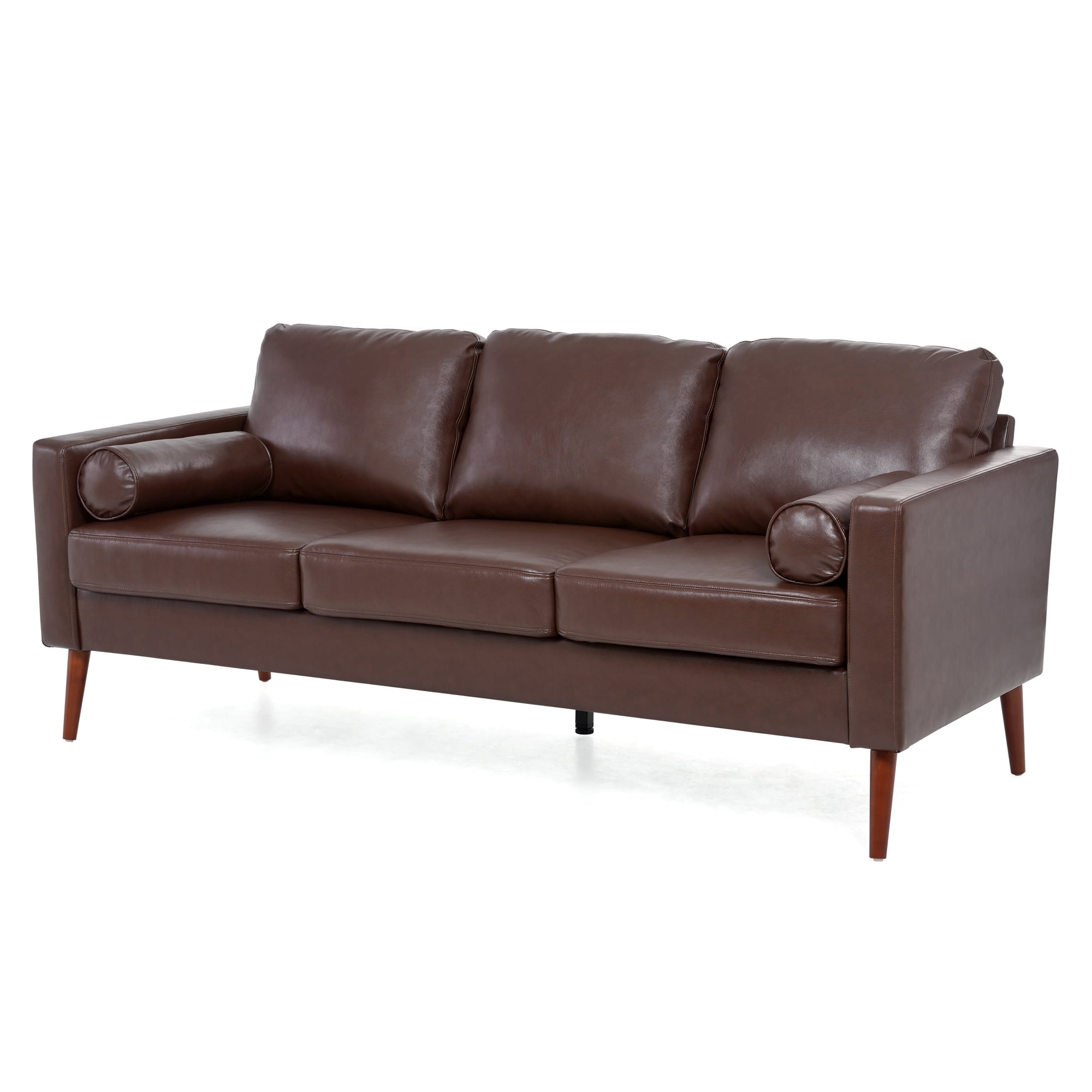 YYAo Extra Deep Filled Sofa, Upholstered Futon with Armrests and Legs for Living Room, Apartment, Brown YYAo Extra Deep Filled Sofa, Upholstered Futon with Armrests and Legs for Living Room, Apartment, Brown