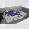 thumbnail image 6 of Yoga Soft Flannel Fleece Throw Blanket, Floral Silhouette with Color Splatters and a Little Heart, Cozy Plush for Indoor and Outdoor Use, 60" x 80", Pink Blue and Vermilion, by Ambesonne, 6 of 6