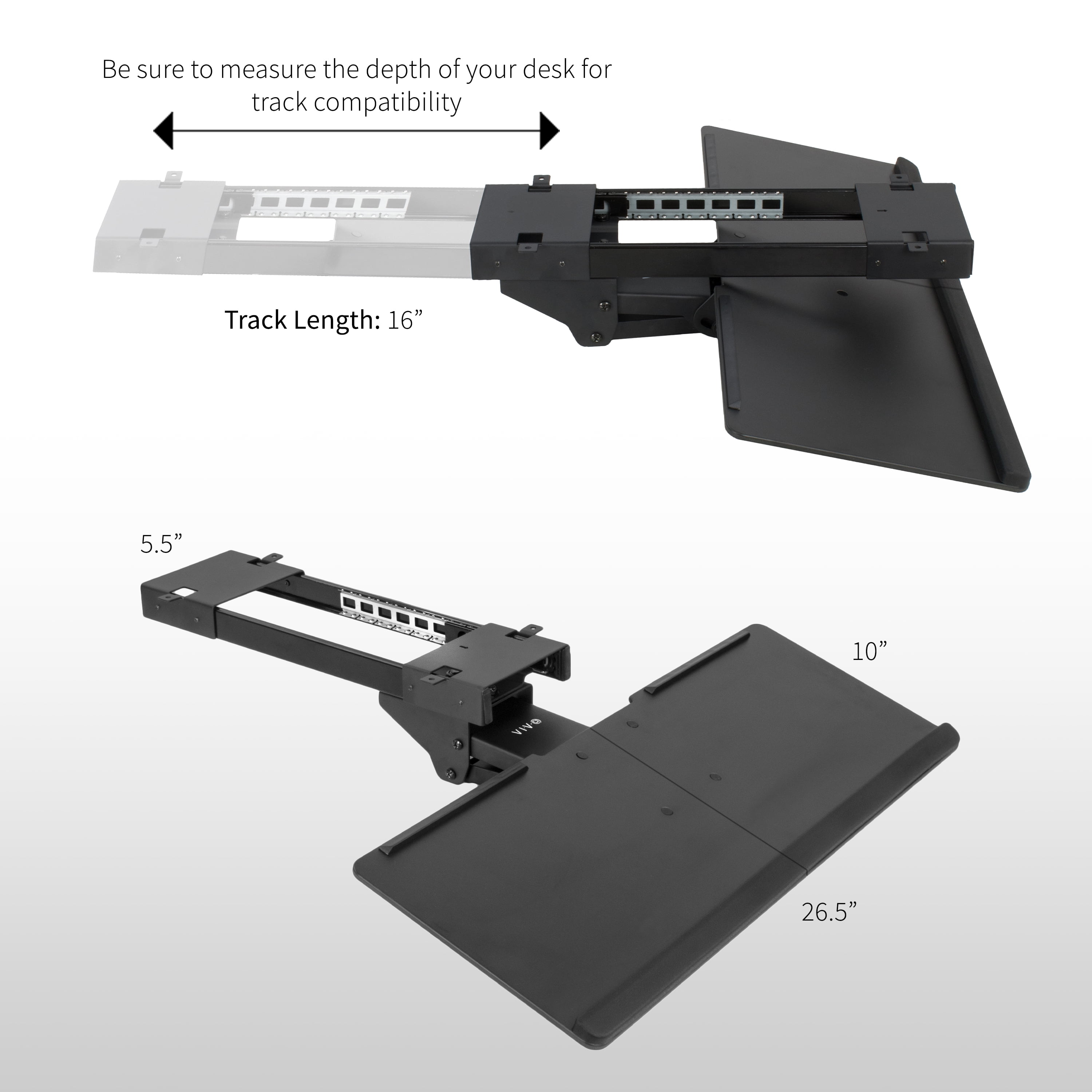 VIVO Adjustable Keyboard Mouse Tray Deluxe Rolling Track Under Table Desk Mount