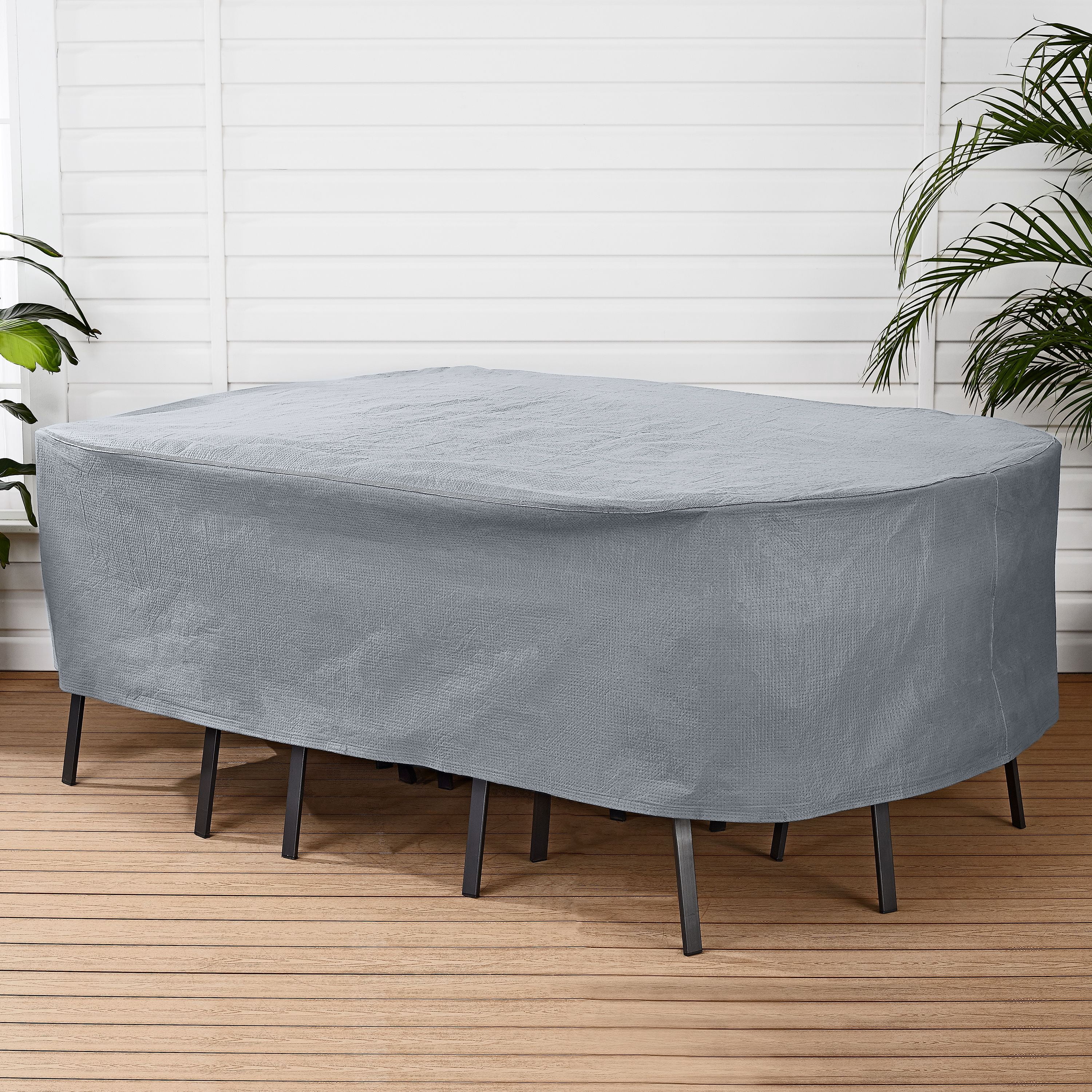 Mainstays 88" x 58" x 23" Gray Oval Patio Furniture Set Cover