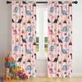 thumbnail image 5 of Blackout Kids Curtains,Pink Cartoon Dinosaurs Volcanoes Pattern Childrens Insulated Curtains Set Of 2,Bedroom Essentials,Toddler Room Decor 42"x84", 5 of 5