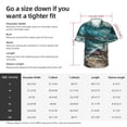 thumbnail image 5 of Gaeub Blue Ocean Waves Print Men's Hawaiian Shirt,Button Down Short Sleeves Shirts,Tropical Beach Casual Button Down Shirts,Large, 5 of 7