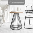thumbnail image 3 of MH London Melody Solid Mango Wood Round End Table with Metal Wire Base, Modern Accent Side Table for Living Room or Bedroom, 20 in Height, Natural Top Gold Base, 3 of 15