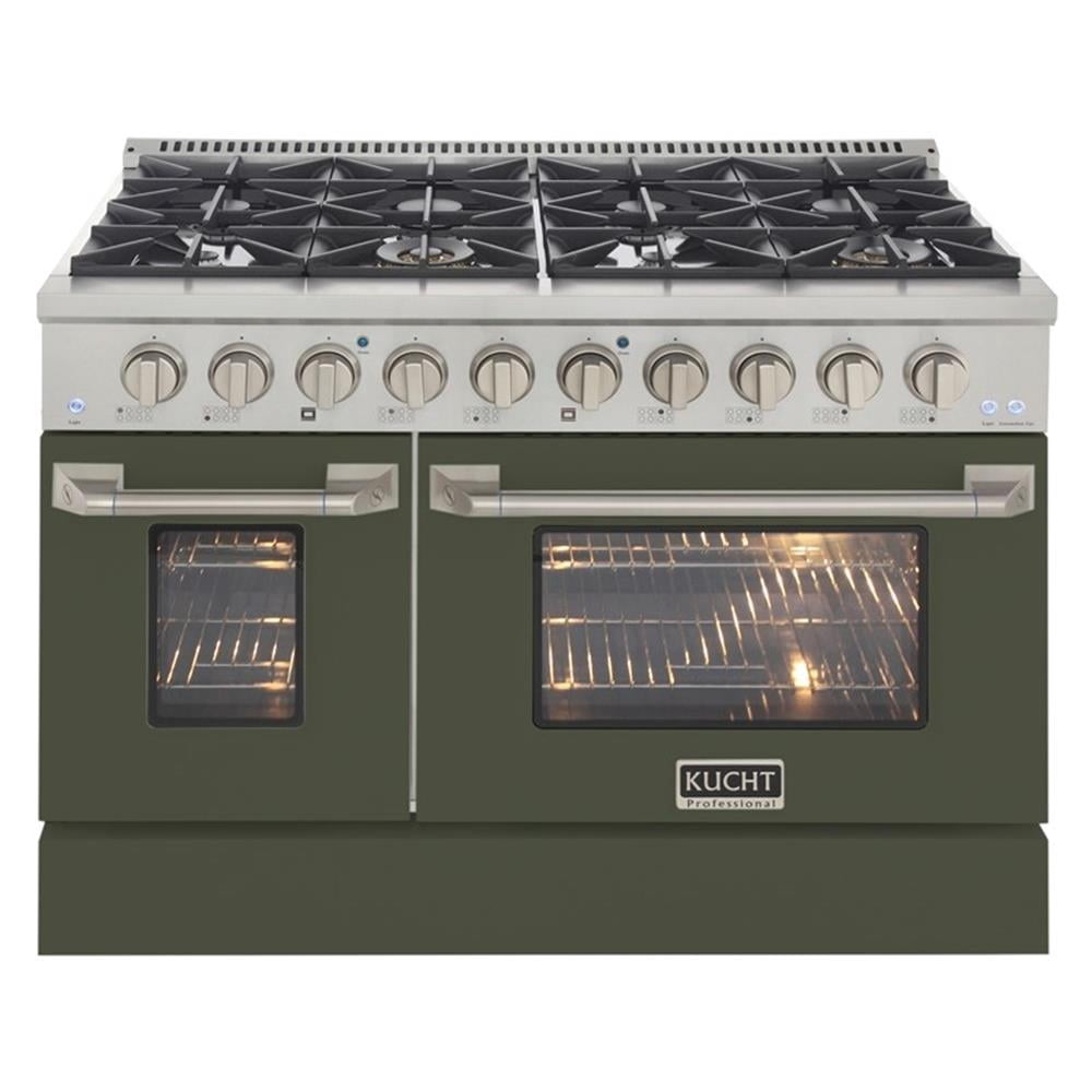 Pemberly Row 48" 6.7 cu. ft. Natural Gas Range w/ Convection Oven in Olive Green