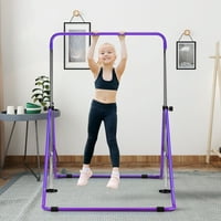 Ainfox Kids Gymnastics Bars Equipment for Home, Junior Expandable Horizontal Monkey Bar (Purple)