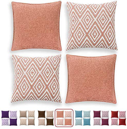17" Square Cushion Cover White Emboss Design Cushions Case Covers Size 17x17" 