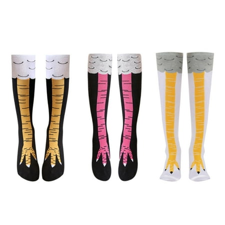 

KelaJuan Women s Chicken Feet Stockings Funny Knee Thigh High Socks Novelty Pattern Socks