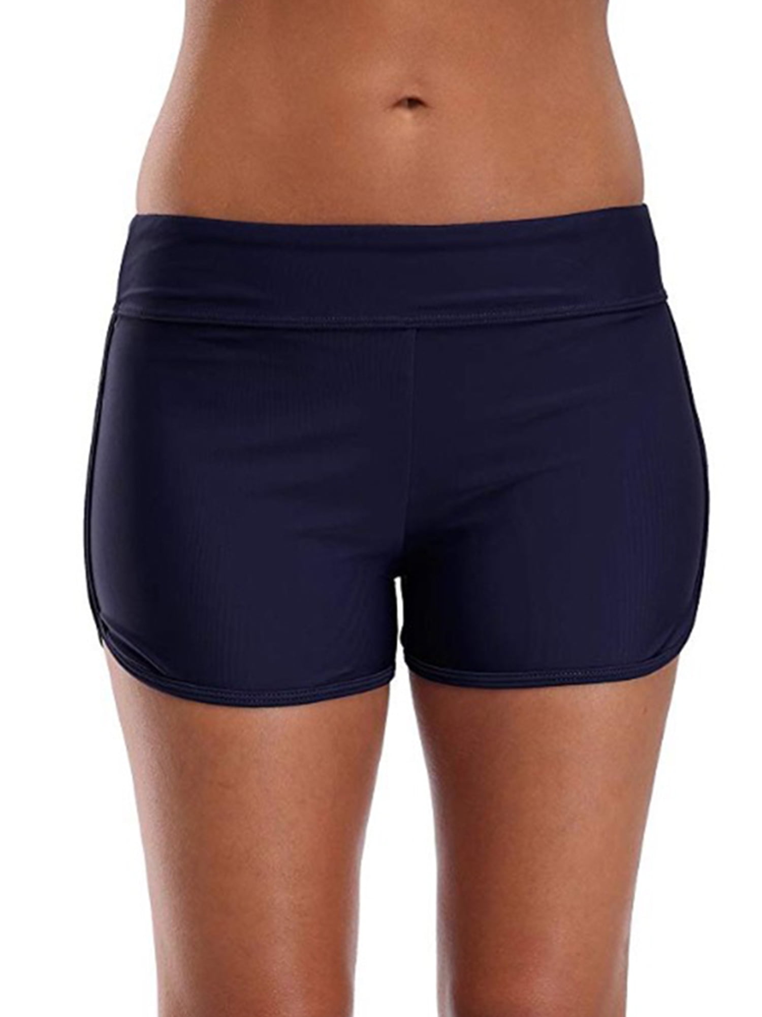 Women High Waist Swim Boy Shorts Briefs Bikini Bottom Tankini Shorts