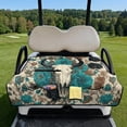 thumbnail image 2 of Xixirimido Quilted Golf Cart Seat Blanket Portable Heavy Duty Golf Cart Seat Cover Towel with Carry Handle for EZGO Yamaha Club Car & More Foldable, Boho Floral Elk Bone, 2 of 8