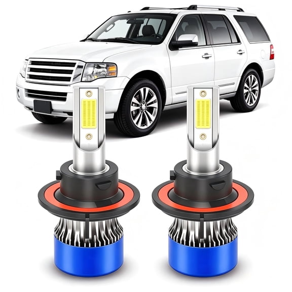 soukeo Fit for Ford Expedition 2007-2014 LED Headlight Bulbs,High Low Beam H13,1:1 Halogen Size,Plug and Play,6500K Cool White,2pcs