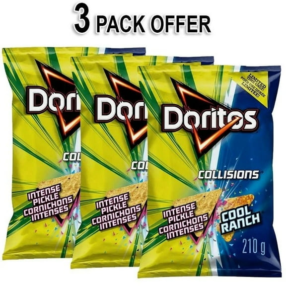 Doritos Collisions Intense Pickle Cool Ranch Flavour Tortilla Chips 7.4oz (3 Pack