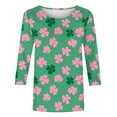 thumbnail image 7 of Xuyuer St Patricks Day Shirt Women 3/4 Sleeve Crew Neck T-Shirts Shamrock Graphic Tees St Patty's Lucky T-Shirt Green Irish Tops Shamrock Lucky T-Shirts Irish Festival Holiday Tee Tops, 7 of 7