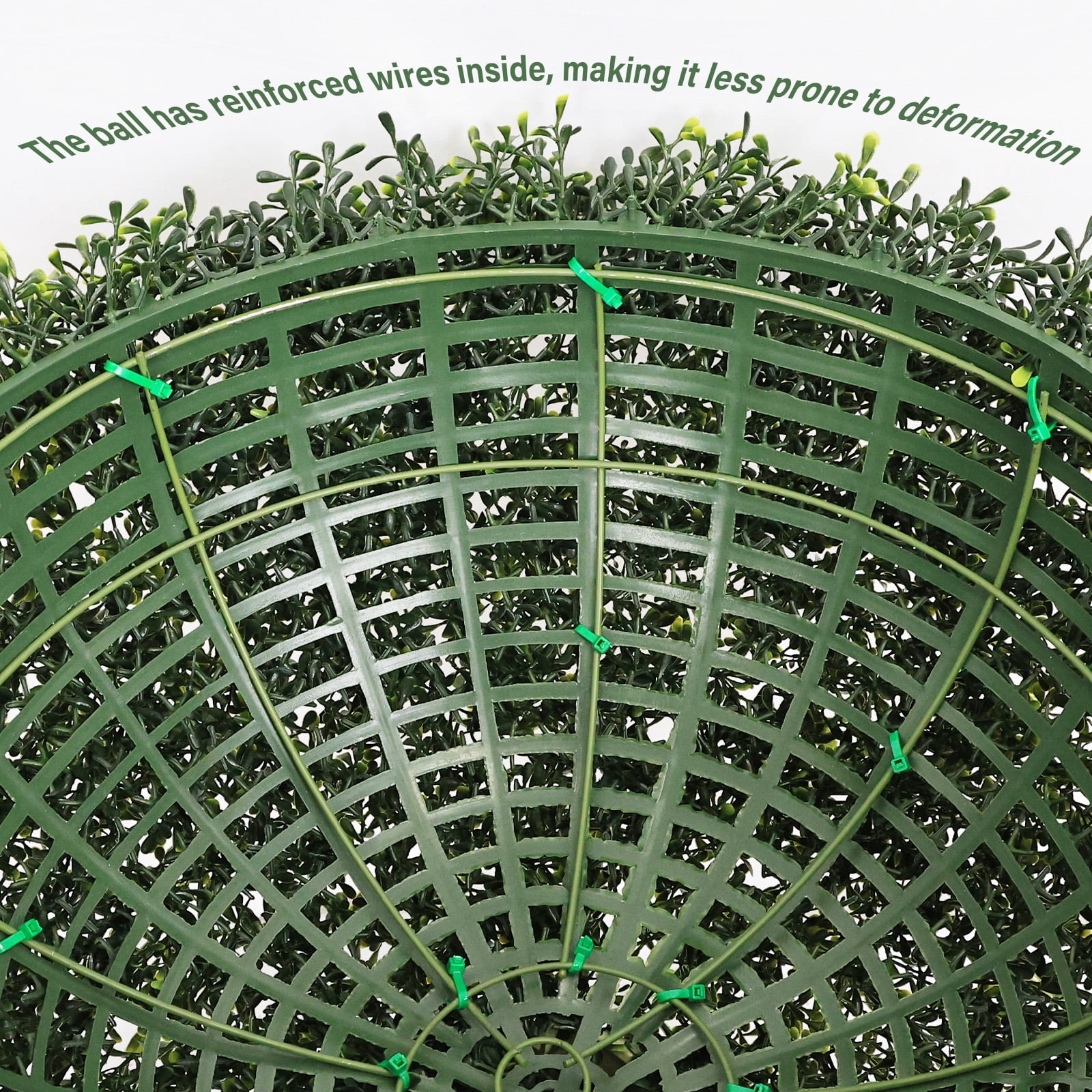 Artificial Topiary Balls, Faux Boxwood Large Green Decorative Spheres for Garden Front Porch Outdoor Landscape, Green