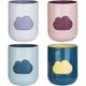 thumbnail image 1 of Vaso de plástico, 4 unidades, para cepillo de dientes, enjuague bucal, de viaje, con diseño de nubes (4 colores), 1 of 5