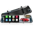thumbnail image 1 of Cámara de espejo retrovisor 4K con Carplay y Android Auto,Espejo de 12 pulgadas delantera y trasera con control de voz para coches y camiones, pantalla táctil inteligente/grabación de bucle/asistencia, 1 of 5