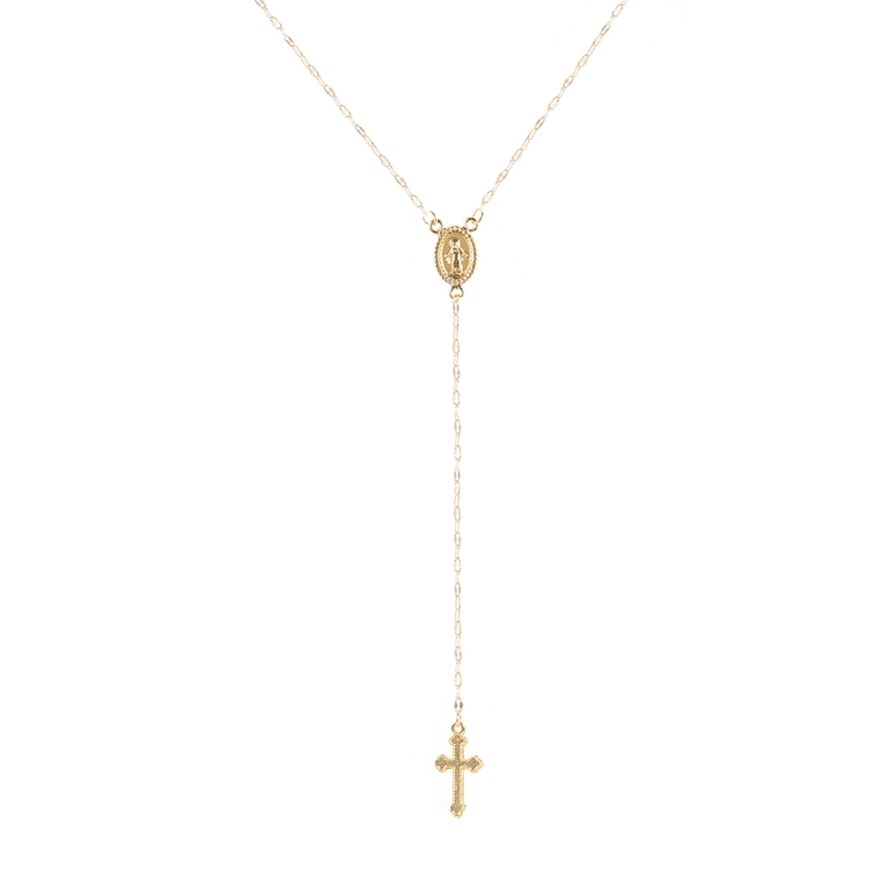 HGYCPP Dainty Virgin Mary Crucifix 