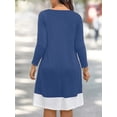 thumbnail image 2 of Cuteduck Plus Size Women’s Long Sleeve V-Neck Zipper Dress Autumn/Winter 1X-5X, 2 of 9