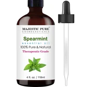 Majestic Pure Spearmint Essential Oil - Premium Grade, Mentha Viridis, 100% Natural - 4 fl oz