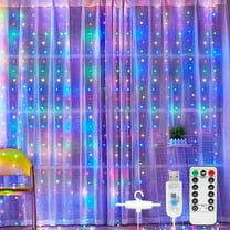 Morttic 300 LEDs Curtain String Light, 9.8FT x 9.8FT 8 Lighting Modes Fairy Window String Lights Wedding Party Home Garden Bedroom Outdoor Indoor Wall Decorations (Multicolor)