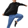 thumbnail image 3 of Men's Stand Up Collar Half Zipper Reflective Fitness Long Sleeve Quick Dry Running Top Black M, 3 of 7