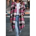 thumbnail image 3 of PRETTYGARDEN Women Plaid Shacket Jacket Trendy Fall Casual Button Wool Blend Tartan Trench Coat Winter Clothing with Pockets, 3 of 10