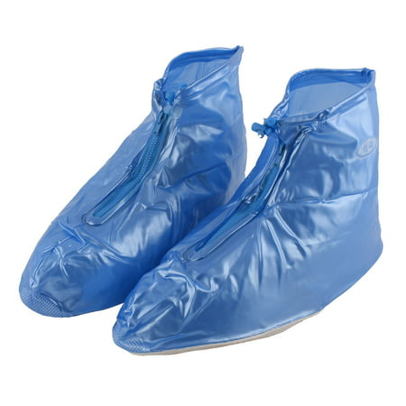Man PVC Zippered Snow Water Resistant Rain Shoes Overshoes Boot Covers ...