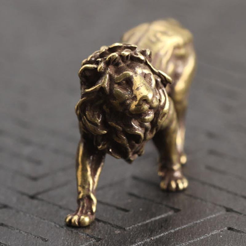 Brass Lion Statue Pure Copper Crafted Ornament Mini Figurine Home Office Decor Brass Lion Statue Pure Copper Crafted Ornament Mini Figurine Home Office Decor