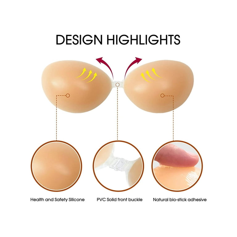Adhesive Bra Sticky Invisible Backless Strapless Push Up Bras for Womens  Sticky Bra Nipple Bras