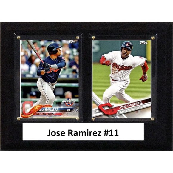 C&I Collectables 68JOSERAMIREZ MLB 6 x 8 Po. Plaque Deux Cartes Jose Ramirez Cleveland Indians