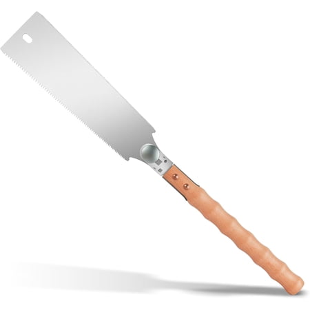 Japanese Pull Saw of Double Edge,10 Inch Hand Saw of 7-10/18 TPI Gradient Teeth, SK5 Flexible Replaceable Blades,with Non-Slip Bamboo Knot wooden Handle,Woodworking Tool for Hardwood & Softwood.