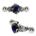 thumbnail image 3 of 316L Stainless Steel Sapphire Blue Wave Cartilage Cuff Earring, 3 of 3