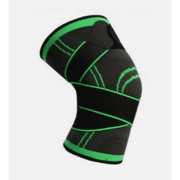Knee Sleeve Compression Brace Support with Adjustable Wraps – Green – Sport Knee Support for Running, Gym, Joint Stability & Everyday Use