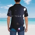 thumbnail image 4 of Yiaed 2025 Happy New Year 2 Print Hawaiian Shirt for Men Short Sleeve Button Down Shirts Beach Shirts for Men,XX-Large, 4 of 7
