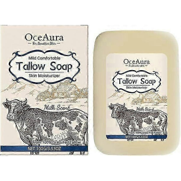 Tallow Soap, Natural Soap Bar for Face&Body, Deep Clean Beef Tallow Soap, for Nourishing&Moisturizing&Smoothing, Bar Soap for All skin
