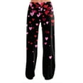 thumbnail image 3 of Women's Casual Valentine's Day Printed Pajama Pants, Flannel Sleepwear Lounge Pants for Women, Soft Comfortable Sleep Pants, Holiday Gift Pajamas,Black,M, 3 of 6