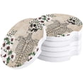 thumbnail image 1 of FMSHPON Skull and Daisies Vintage Style Set of 4 Car Coaster for Drinks, Absorbent Ceramic Stone Coasters Cup Mat with Cork Base for Home Kitchen Room Coffee Table Bar Decor, 1 of 5
