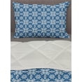 thumbnail image 3 of Ethnic Comforter & Sham Bedding Set, Portuguese Azulejo Tile Inspired Pattern with Ornamental Foliage Pattern, 3 pcs Duvet Set Microfiber Filling Quilt, 5 Sizes, Navy Blue Orange White, by Ambesonne, 3 of 4