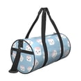thumbnail image 3 of Xecao Cartoon Sushi print Round Travel Duffel Bag is a foldable gym bag with an inner pocket, perfect for travel sports, 3 of 8
