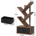 thumbnail image 2 of LEYAOYAO Vertical Tree Bookshelf 4-Tier Floor Standing Tree Bookcase with Drawer, Brown, 2 of 9