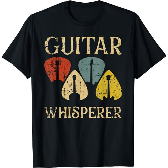 Guitars Whisperer Funny Guitarist Music Lover Gift Men Women T-Shirt Black 3X-Large